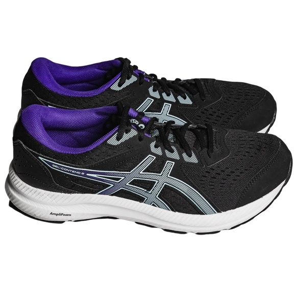 ASICS GEL-CONTEND® 8 Women's Running Sneaker; Size 10; Black, Purple, Aquamarine - Picture 1 of 11